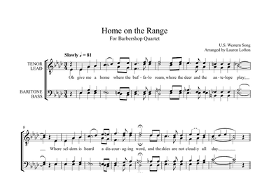 Home on the Range - Barbershop Quartet (arr. Lauren Lofton)