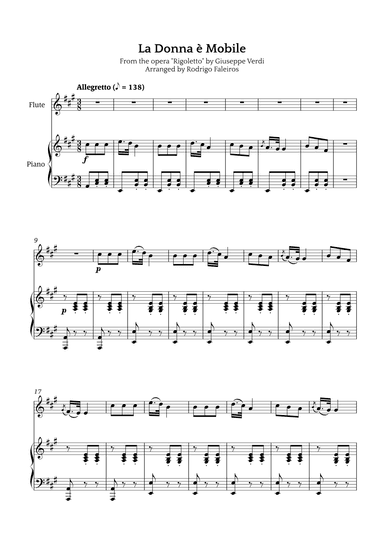 La Donna è Mobile (arr. Rodrigo Faleiros)