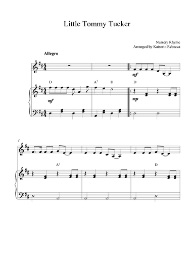 Little Tommy Tucker (arr. Kaiserin Rebecca)