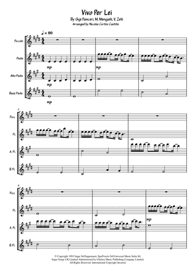 Vivo Per Lei (arr. Nicolás Cortés Castillo)