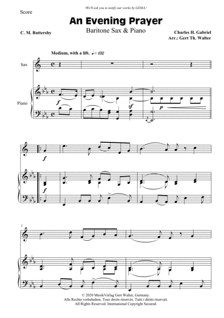 An Evening Prayer (arr. Gert Th. Walter)
