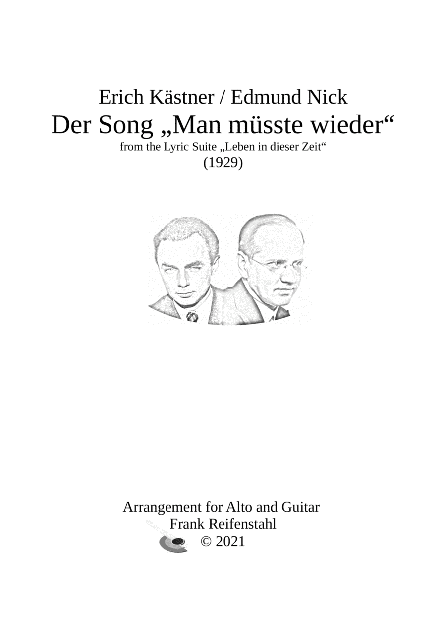 Der Song "Man müsste wieder" (arr. Frank Reifenstahl)