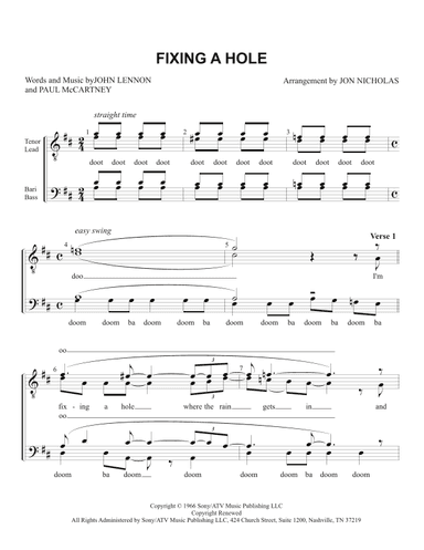 Fixing A Hole (arr. Jon Nicholas)