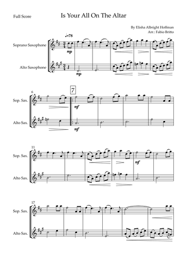 Is Your All On The Altar? (arr. Fabio Britto)