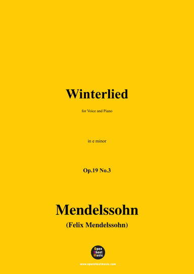 F. Mendelssohn-Winterlied,Op.19 No.3,in e minor (arr. OSM Press)