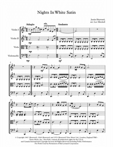 Nights In White Satin (arr. Lee Mitchell)