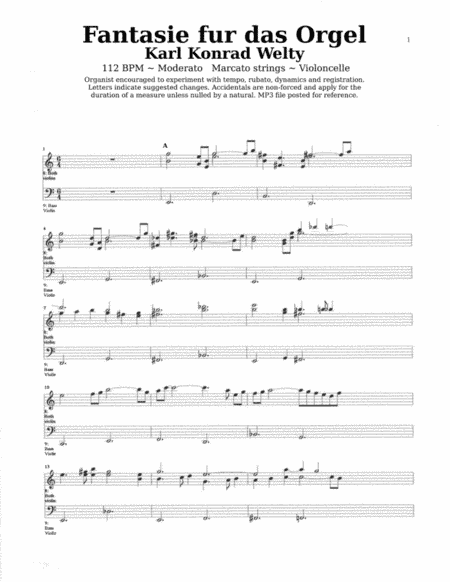 Fantasie fur das Orgel