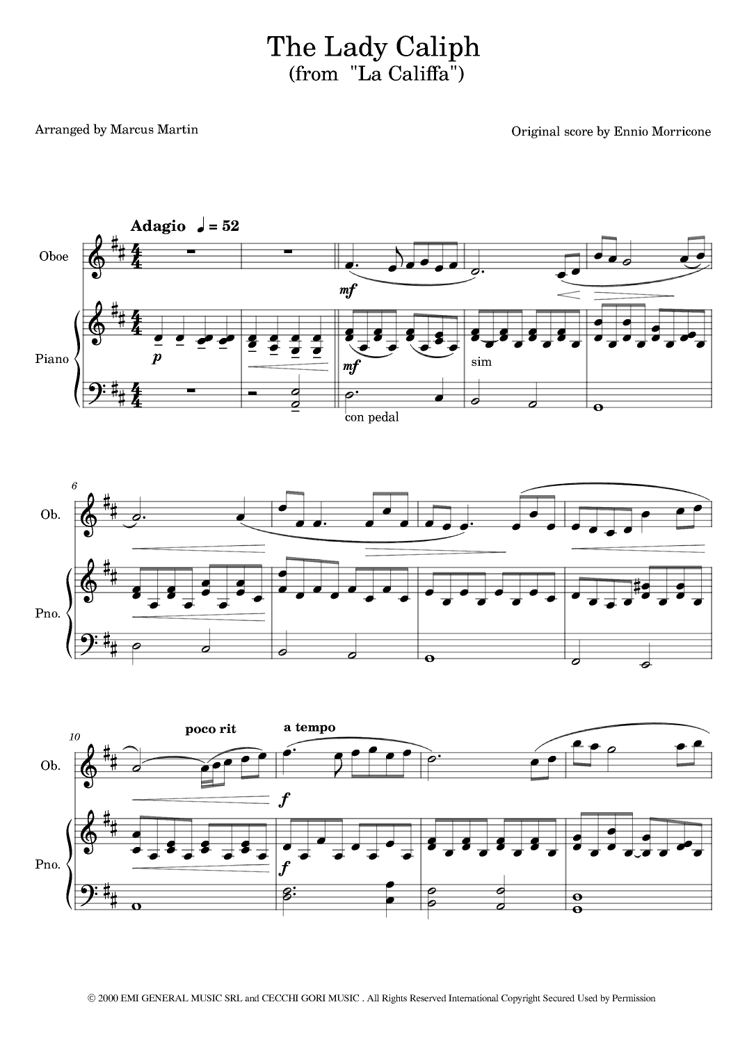 La Califfa (arr. Marcus Martin)