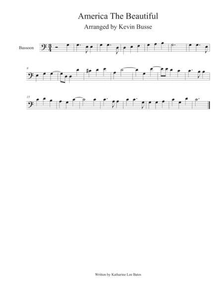 America The Beautiful - Bassoon (arr. Kevin Busse)