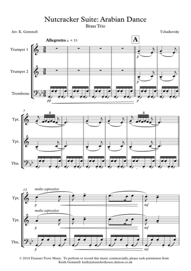 Nutcracker Suite - Arabian Dance: Brass Trio (arr. Keith Gemmell)