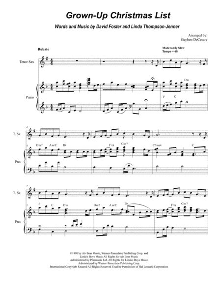 Grown-Up Christmas List (arr. Stephen DeCesare)