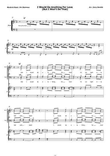 I'd Do Anything For Love (but I Won't Do That) (arr. Jerry Gamble)
