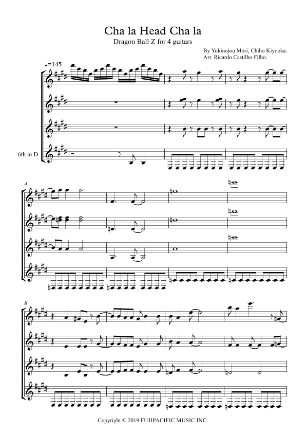 Cha La Head Cha La - Score Only (arr. Ricardo Cesar dos Santos Castilho Filho)