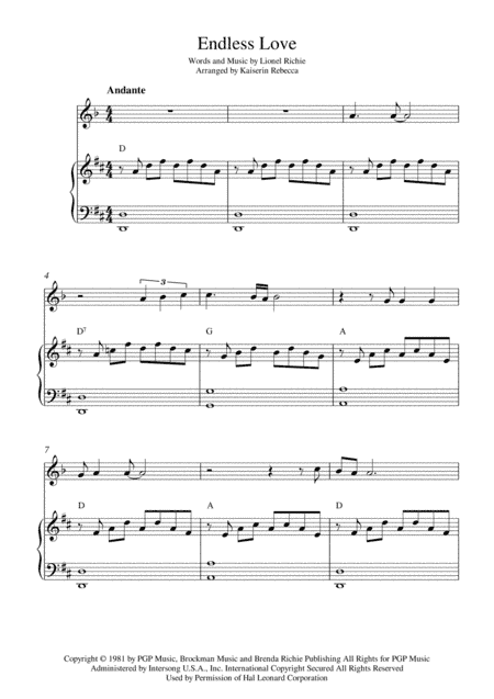 Endless Love (arr. Kaiserin Rebecca)