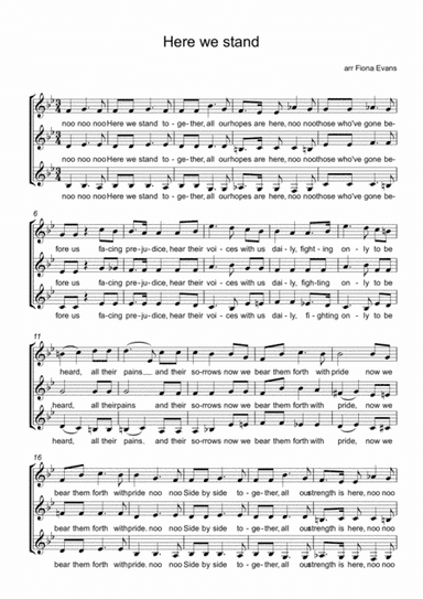 Here we stand (arr. Fiona Evans)