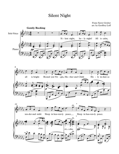 Silent Night - Soprano and Piano (arr. Geoffrey Loff)