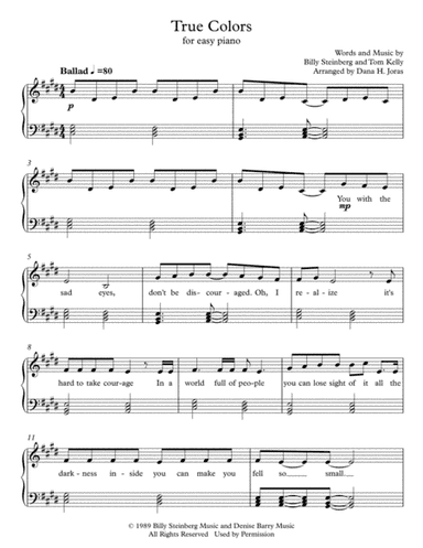 True Colors (arr. Dana H. Joras)