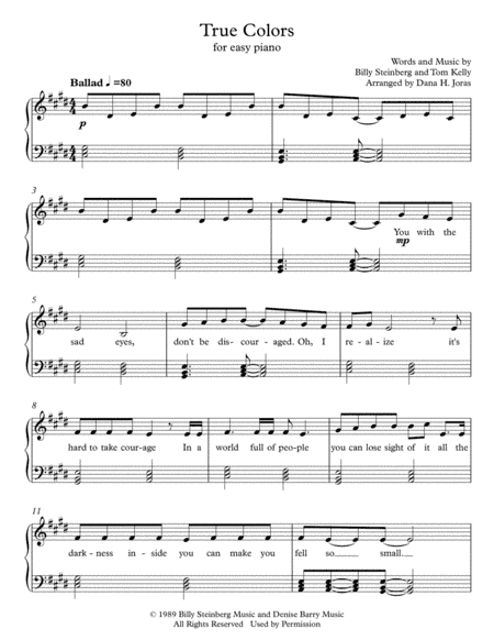 True Colors (arr. Dana H. Joras)