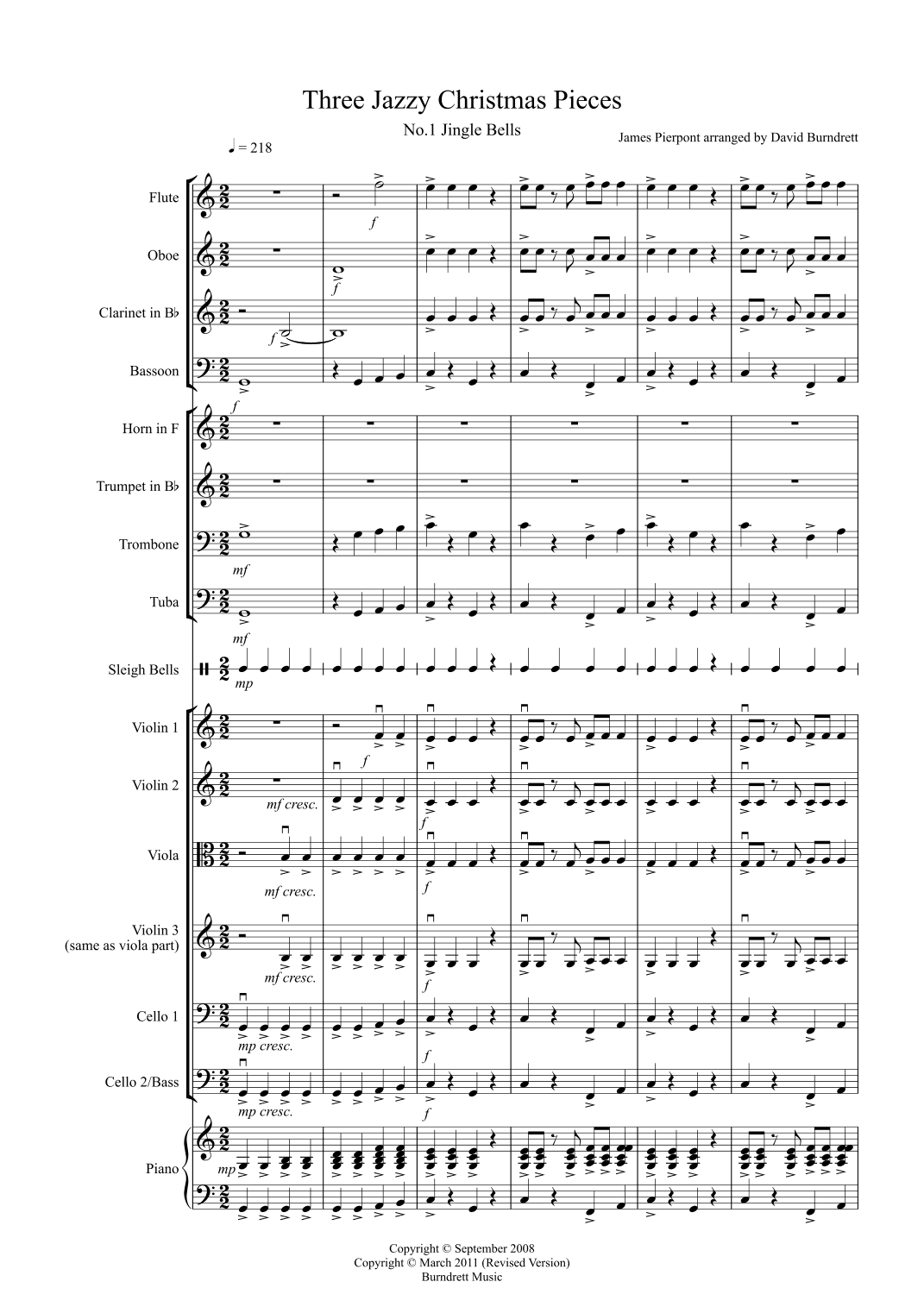 3 Jazzy Christmas Pieces for School Orchestra (arr. David Burndrett)
