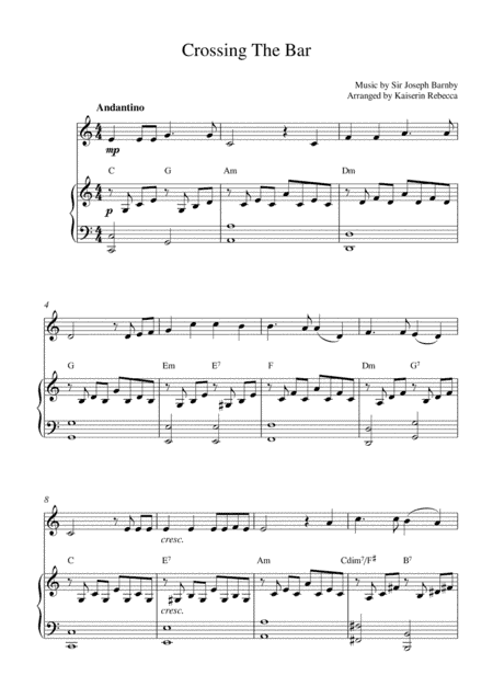 Crossing the Bar (arr. Kaiserin Rebecca)
