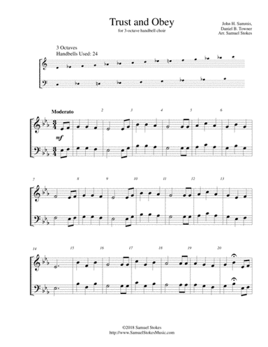Trust and Obey - for 3-octave handbell choir (arr. Samuel Stokes)