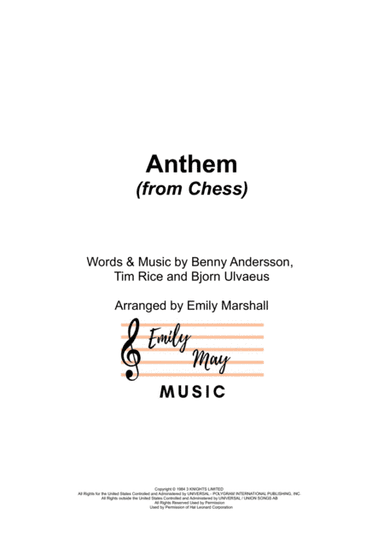 Anthem (from Chess) (arr. Emily Marshall)