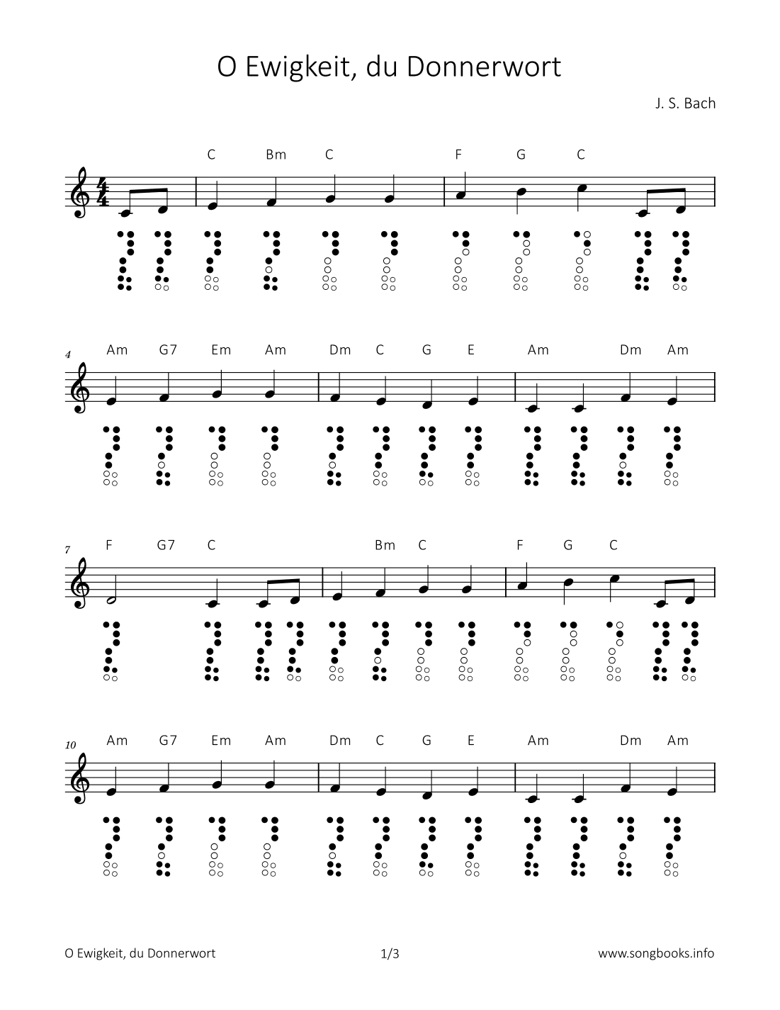 O Ewigkeit, du Donnerwort (arr. songbooks.info)