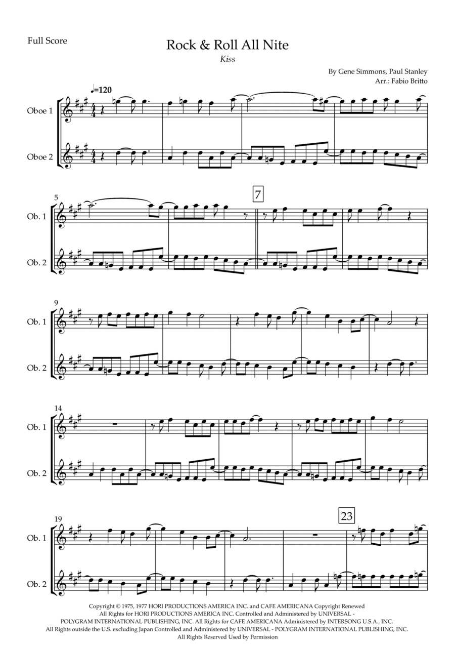 Rock And Roll All Nite (arr. Fabio Britto)