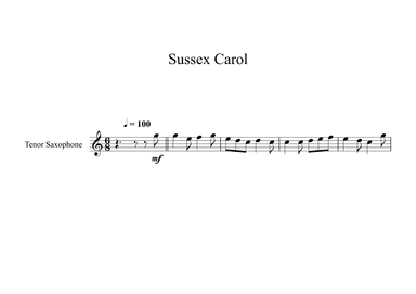 Sussex Carol (Tenor Sax) (arr. Digital Book Music)