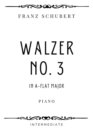 Schubert - Walzer No. 3 in A Flat Major - Intermediate (arr. Piacere Music Sheets)