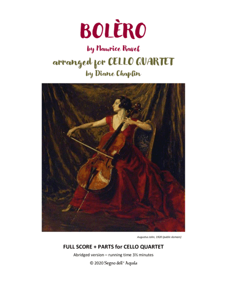 Bolero for Cello Quartet (arr. Diane Chaplin)