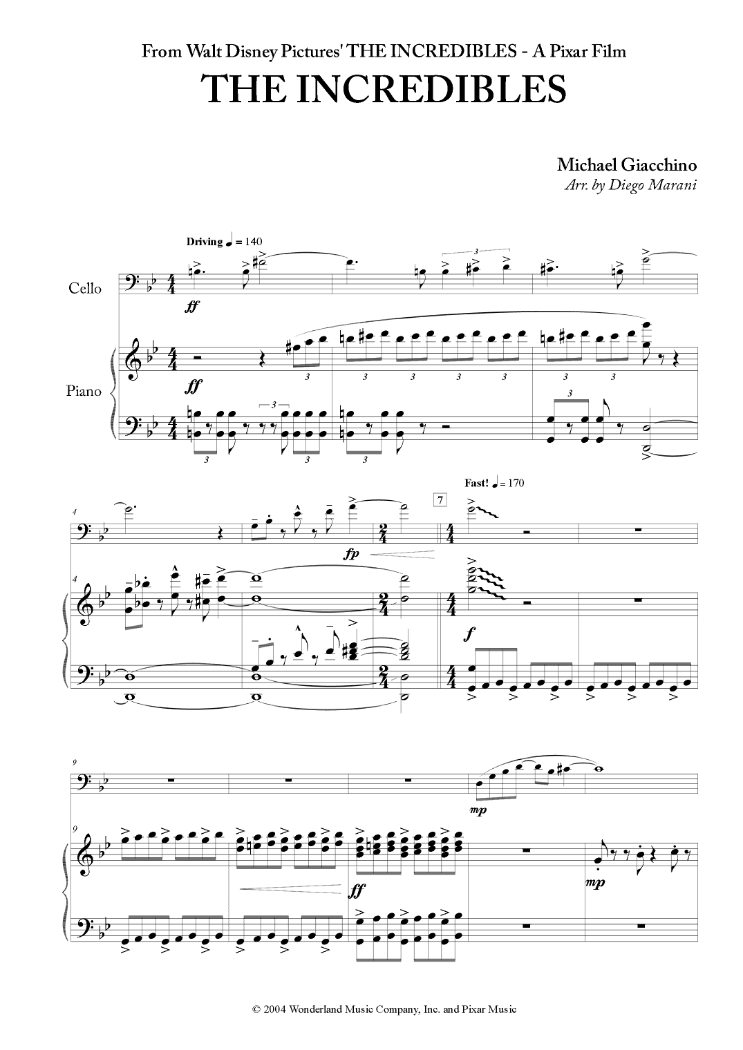 The Incredibles (main Theme) (arr. Diego Marani)