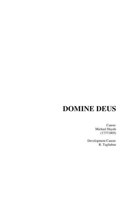 DOMINE DEUS - Canon by Michael Haydn - Development Canon for SATB Choir (arr. Renato Tagliabue)
