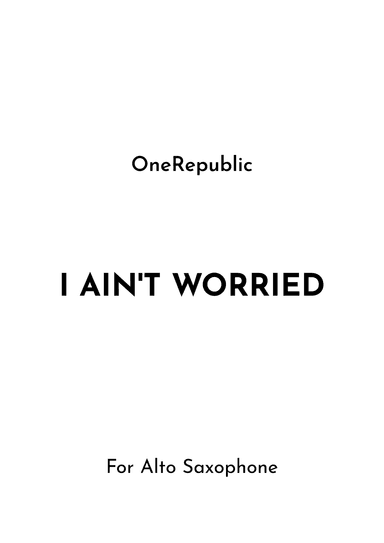I Ain't Worried (arr. Jireh J.)
