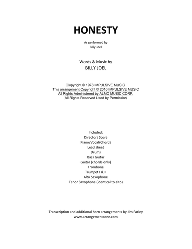 Honesty (arr. Jim Farley www.arrangementsone.com)