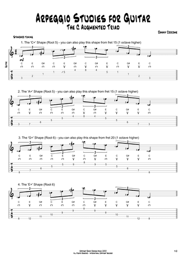 Arpeggio Studies for Guitar - The C Augmented Triad