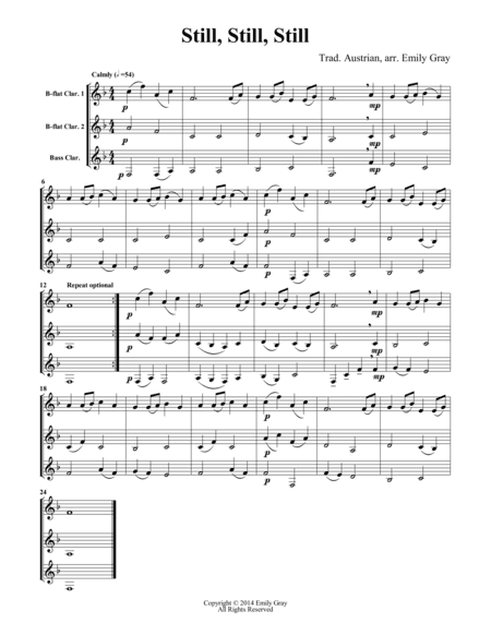 Two B-flats And Bass: Clarinet Trios - The Christmas Volume (arr. Emily Gray)