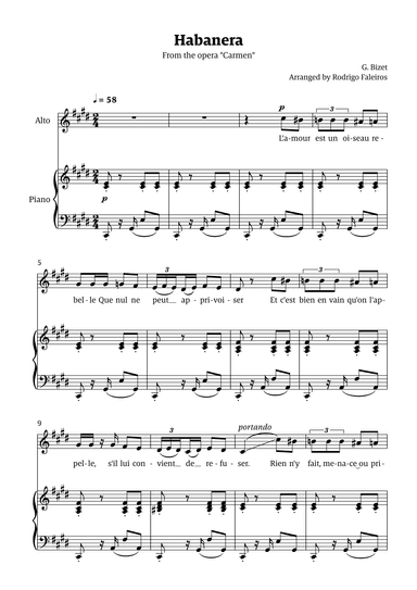 Habanera (for alto - C# minor/major) (arr. Rodrigo Faleiros)