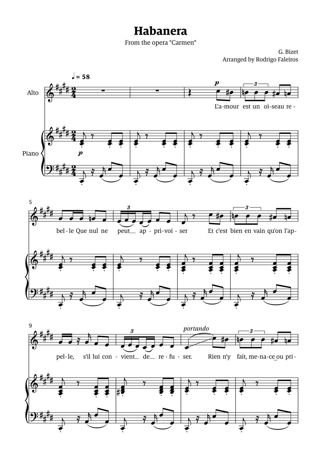 Habanera (for alto - C# minor/major) (arr. Rodrigo Faleiros)