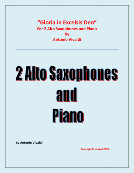Gloria in Excelsis Deo  - for 2 Alto Saxophones and Piano (arr. Raymond Fenech)