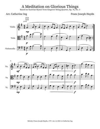 A Meditation on Glorious Things - String Trio (arr. Catherine Ing)