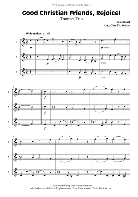 Good Christian Friends, Rejoice! (arr. Gert Th. Walter)