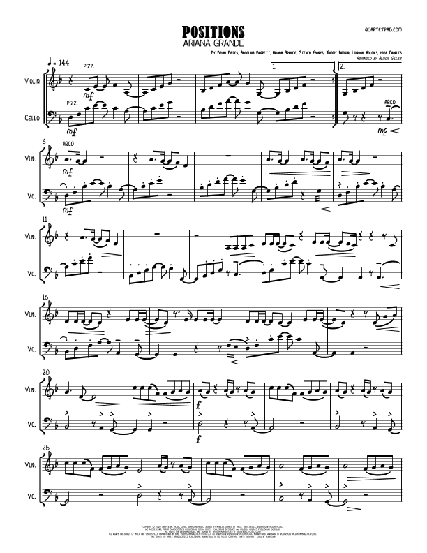 Positions (arr. Alison Gillies)