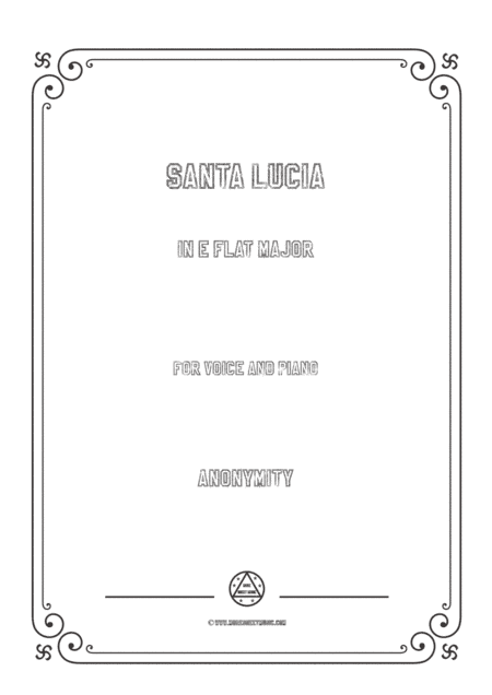 Louis-Santa Lucia in E flat Major,for Voice and Piano (arr. MSM)