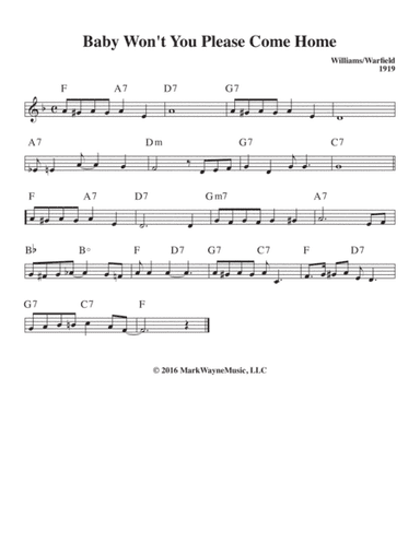 Baby Won't You Please Come Home (arr. Mark Huxhold)