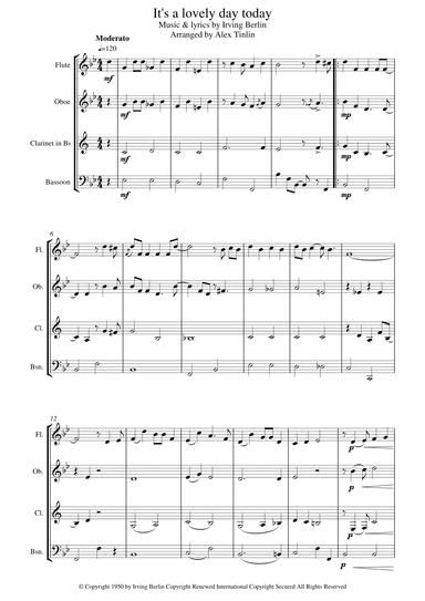 It's A Lovely Day Today (arr. Alex Tinlin)