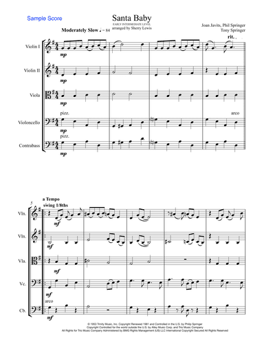 Santa Baby (arr. Sherry Lewis Publishing)