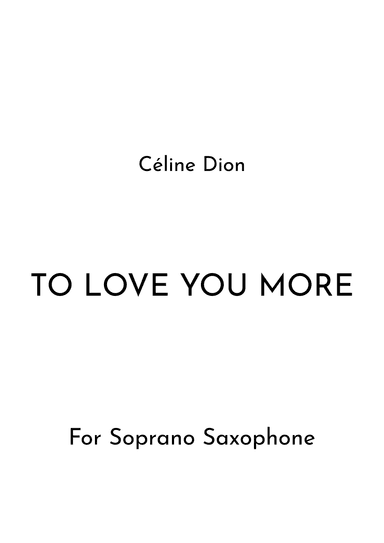 To Love You More (arr. Jireh J.)