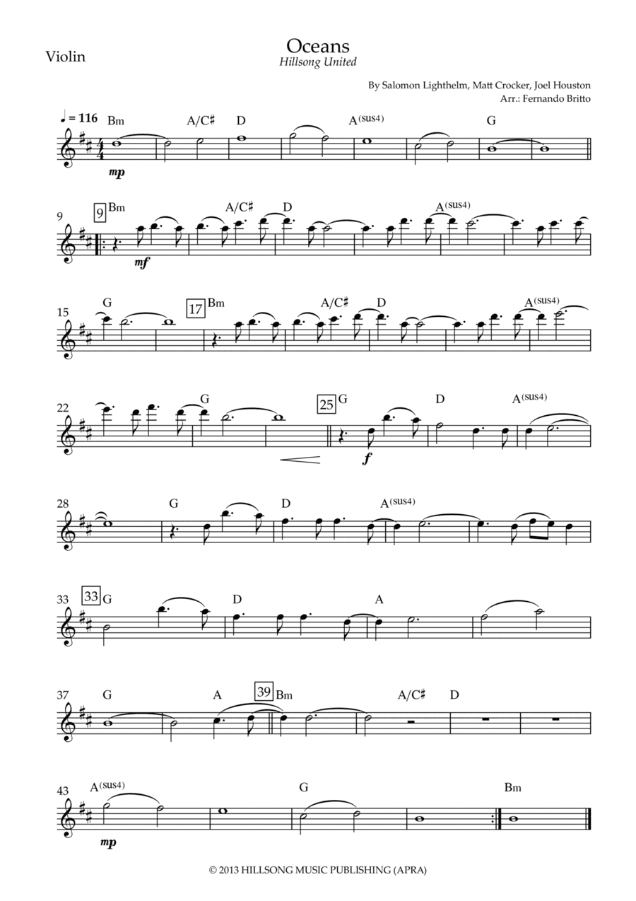 Oceans (where Feet May Fail) (arr. Fernando Britto)