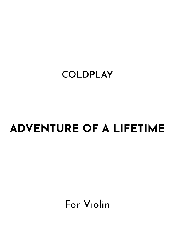 Adventure Of A Lifetime (arr. Jireh J.)